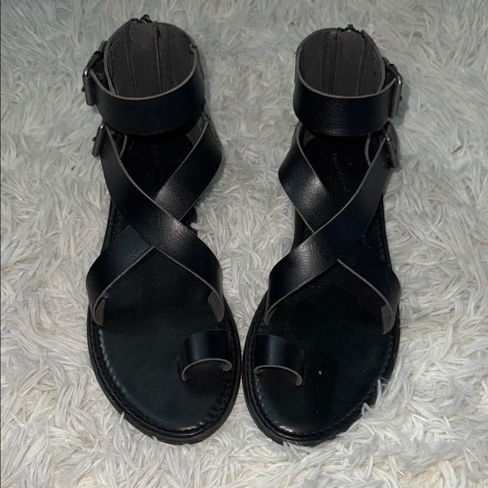💰Women's Black Strappy Sandals